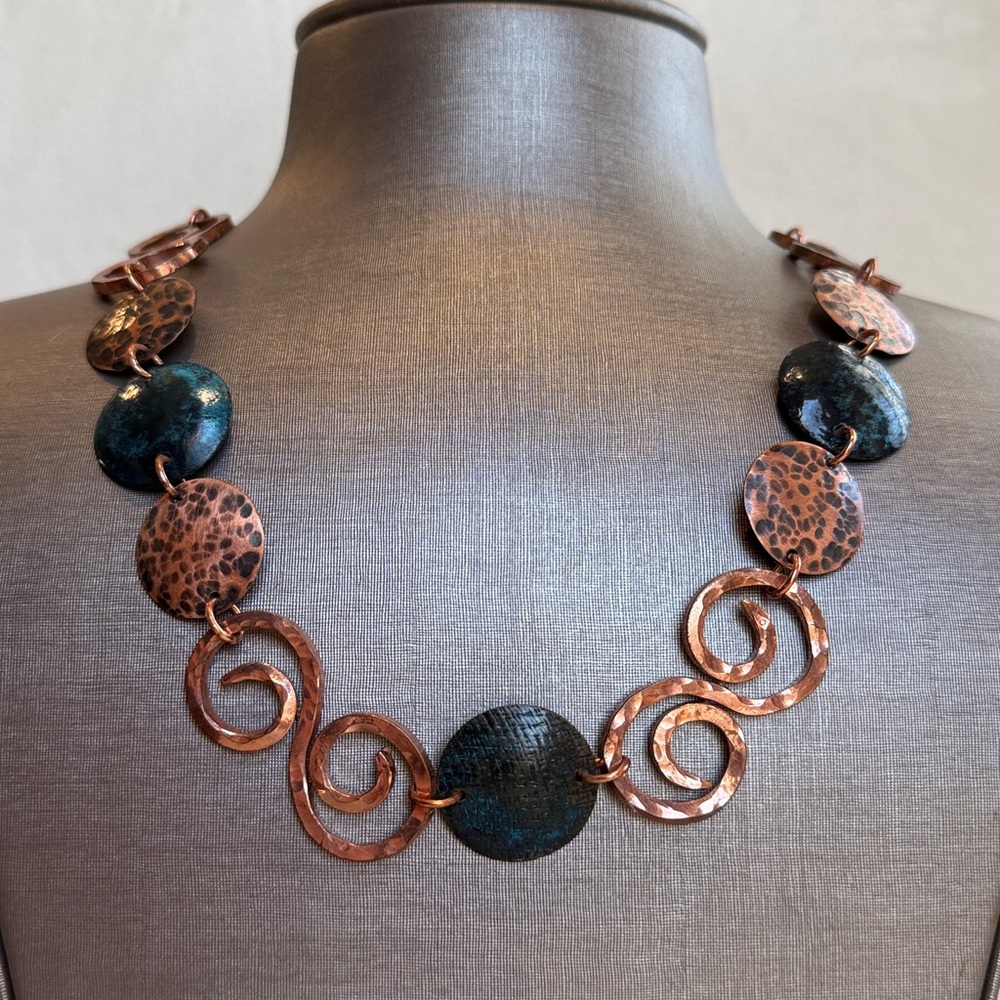 Elegant Copper and Blue Necklace